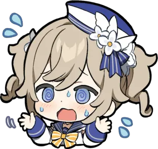 🎭 Barbara Genshin Impact Anime, Spiel, Genshin Impact, Barbara, Chibi, verängstigt whatsapp sticker