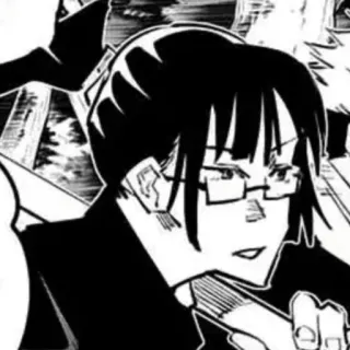 🥢 Maki Zenin Jujutsu Kaisen Manga, Anime, Occhiali, Capelli Neri, Jujutsu Kaisen, Maki Zenin whatsapp sticker