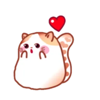 😍 gato, coração, amor, fofo, kawaii, adesivo telegram sticker