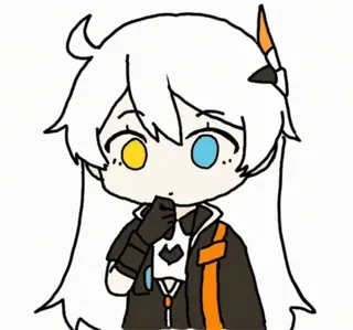 🤔 anime, chibi, cartoon, character, drawing, kawaii, manga telegram sticker