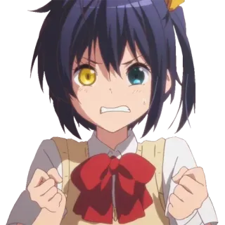 😠 Rikka Takanashi Love, Chunibyo & Other Delusions anime, girl, rikka takanashi, chuunibyou, love chunibyo, cartoon, cute telegram sticker