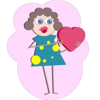 😘 kartun, hati, wanita, cinta, merah muda, gadis, lucu telegram sticker