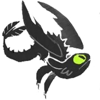 🦇 Toothless How to Train Your Dragon dragón, dibujos animados, animal, fantasía, Chimuelo, Cómo entrenar a tu dragón telegram sticker