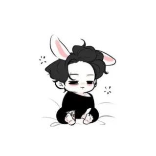 🍃 Hase, Chibi, Süß, Cartoon telegram sticker