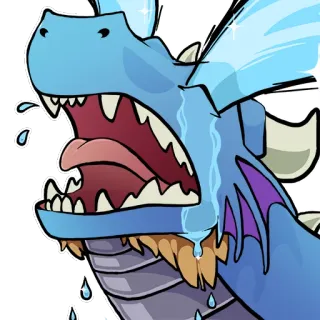 😭 piangere, drago, triste, lacrime, cartone animato, blu telegram sticker