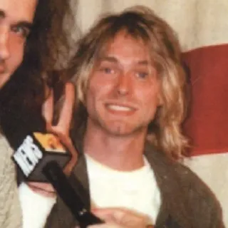 ✌️ Kurt Cobain músico, cantor, guitarra, grunge, rock, anos 90 telegram sticker