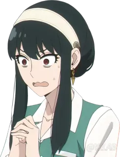 😰 Yor Forger Spy x Family yor forger, spy x family, anime, femme, dessin animé, choquée, inquiète whatsapp sticker