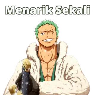 😆 Zoro One Piece Menarik Sekali Anime, One Piece, Zorro, Charakter, Manga, Sticker telegram sticker