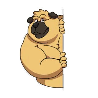 👀 dog, cartoon, animal, pet, cute telegram sticker