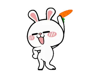 💃 kelinci, wortel, kartun, binatang telegram sticker