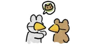 ▫️ dibujos animados, animal, oso, conejo, máscara de pato whatsapp sticker