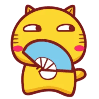 🤭 Katze, Cartoon, Tier, Fan, Ausdruck, Lustig, Süß telegram sticker