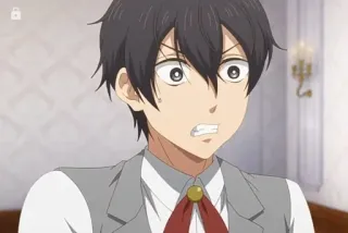 😁 anime, man, shocked, expression, cartoon whatsapp sticker