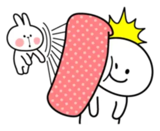 👊 lapin, dessin animé, mignon, lapinou, kawaii, autocollant telegram sticker