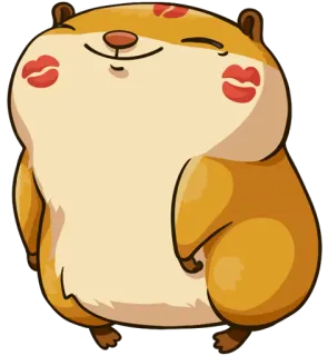 💋 仓鼠, 动物, 亲亲, 可爱, 啮齿动物, 卡通 whatsapp sticker