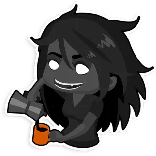 ☕ dessin animé, café, femme, boire, caféine, portrait, vecteur telegram sticker