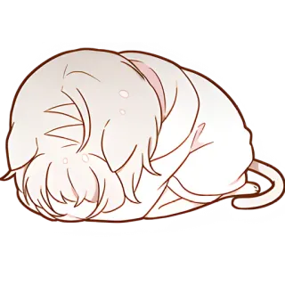 😞 chat, endormi, animal, mignon, kawaii, adorable, animal de compagnie telegram sticker