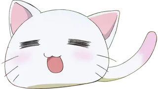 😄 cat, cute, anime, sticker, white cat, cartoon telegram sticker