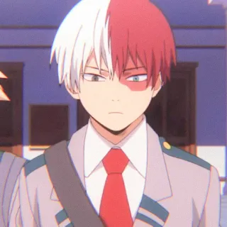 🌷 Shoto Todoroki My Hero Academia Anime, Karakter, Quirk, Pahlawan, Sekolah, Api, Es telegram sticker