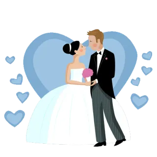 💑 свадьба, невеста, жених, любовь, брак, пара whatsapp sticker