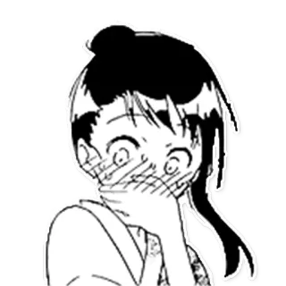 😳 anime, mangá, menina, corando, fofa, expressão, kawaii telegram sticker