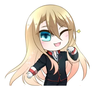 😉 Animé, Chibi, Dessin animé, Cheveux blonds, Mignon, Manga whatsapp sticker