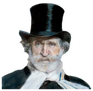 🎩 Giuseppe Verdi Giuseppe Verdi, composer, opera, classical music, portrait telegram sticker