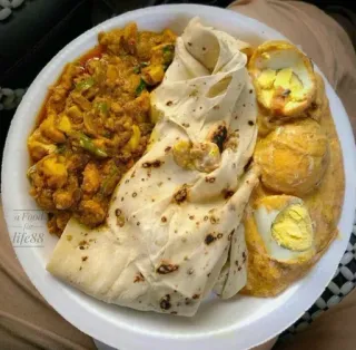 🤩 食べ物, 食事, 卵, カレー, ロティ, インド, 料理 telegram sticker