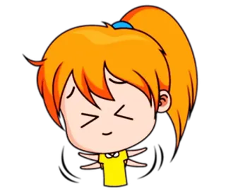 🙋 cartone animato, anime, ragazza, capelli arancioni, personaggio, carino, illustrazione telegram sticker