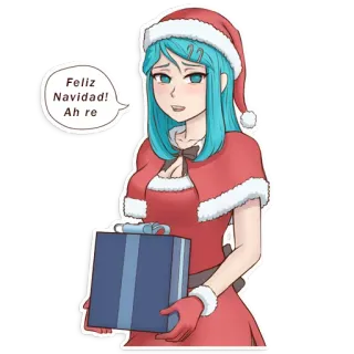🎁 Feliz Navidad! Ah re kerst, vakantie, cadeau, kerstman, meisje, feliz navidad, ah re telegram sticker