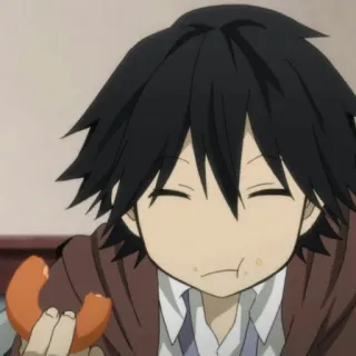 🥀 anime, cartoon, donut, eating, boy telegram sticker
