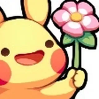 🌹 carino, coniglio, fiore, cartone animato, animale telegram sticker