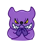 😈 Dessin animé, Monstre, Violet, Créature, Animal, Fantaisie, Colérique telegram sticker