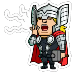 😤 Thor Thor, super-herói, desenho animado, Marvel, personagem de quadrinhos telegram sticker
