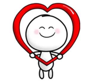 😌 Cuore, Amore, Cartone animato, Carino, Felice, Personaggio telegram sticker