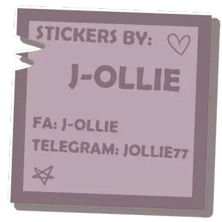 ⚠ STICKERS BY:
J-OLLIE
FA: J-OLLIE
TELEGRAM: JOLLIE77 stickers, J-OLLIE, Telegram telegram sticker