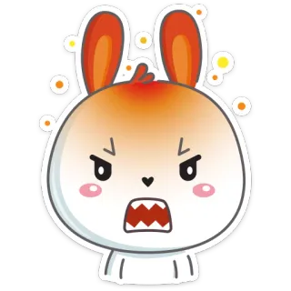 😡 Dibujo animado, Conejo, Enojado, Irritado, Emoji, Pegatina telegram sticker