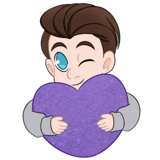 ❤️ 卡通, 心, 爱, 可爱, 角色, 动漫风格 telegram sticker