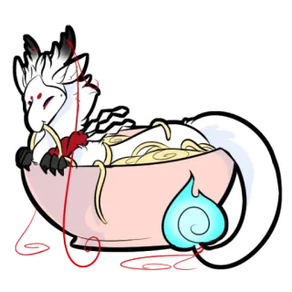 🍜 Anime, Dragon, Mignon, Créature, Illustration, Créature mythique whatsapp sticker