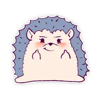 🖕 ouriço, dedo do meio, fofo, animal, adesivo telegram sticker