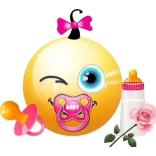 😜 BABY Baby, Schnuller, Flasche, Rose, Emoji, Neugeborenes telegram sticker