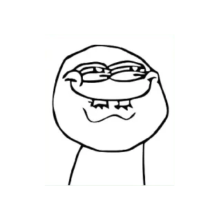 😏 Meme, Divertido, Cultura de internet, Trollface, Dibujo animado whatsapp sticker