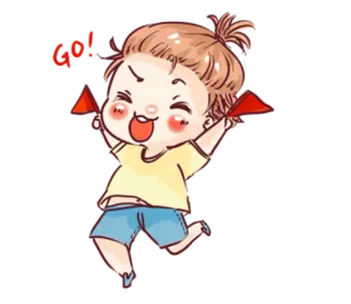 🚶 Go! cheer, go, happy, cartoon, celebration telegram sticker
