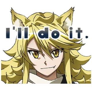 😏 I'll do it. anime, catgirl, determination, cartoon, manga telegram sticker