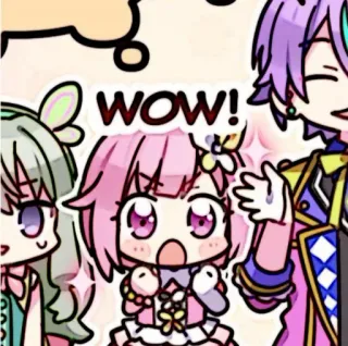 🪸 WOW! Anime, Kawaii, Esclamazione, Eccitato, Carino telegram sticker