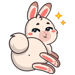 🔞 lapin, mignon, animal, étincelle, lapin, dessin animé whatsapp sticker