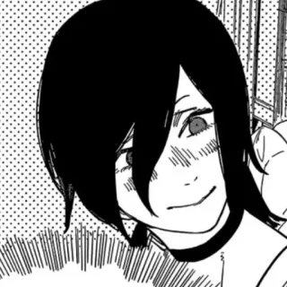 🙂 Reze Chainsaw Man Reze, Chainsaw Man, anime, manga, black hair, smile telegram sticker