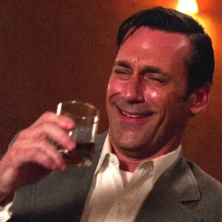 😕 Don Draper Mad Men Mann, Trinken, Lachen, Alkohol, Anzug, Cocktail telegram sticker
