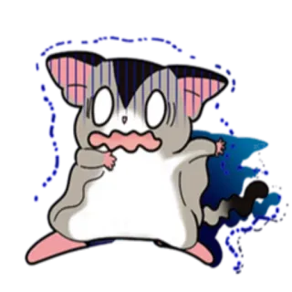 😨 Gleitbeutler, Cartoon, Tier, süß, Sticker, Säugetier telegram sticker