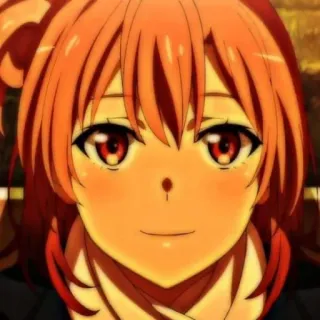 🖇 anime, meisje, oranje haar, schattig, portret telegram sticker